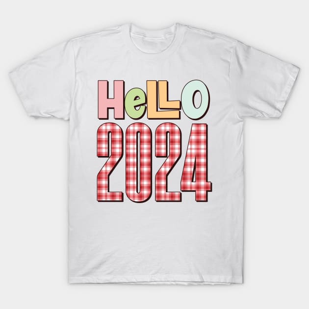 Hello 2024 T-Shirt by MZeeDesigns